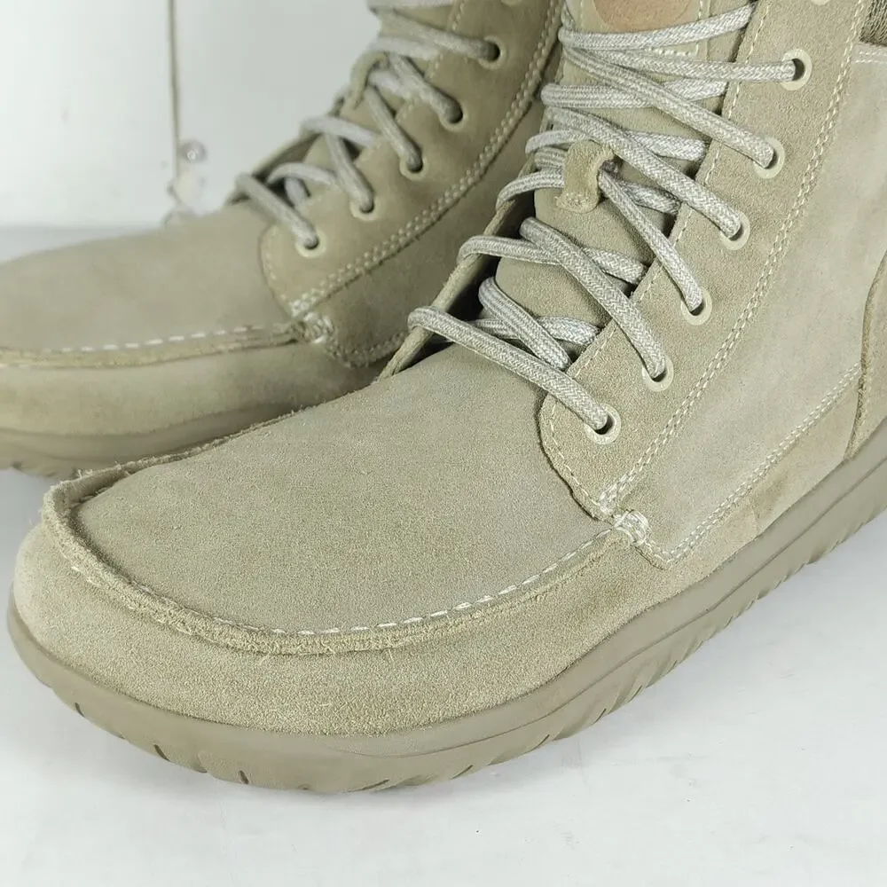 LEMS Telluride Men's US 12 Limestone Suede Faux Fur Collar Lace-up Winter Boots